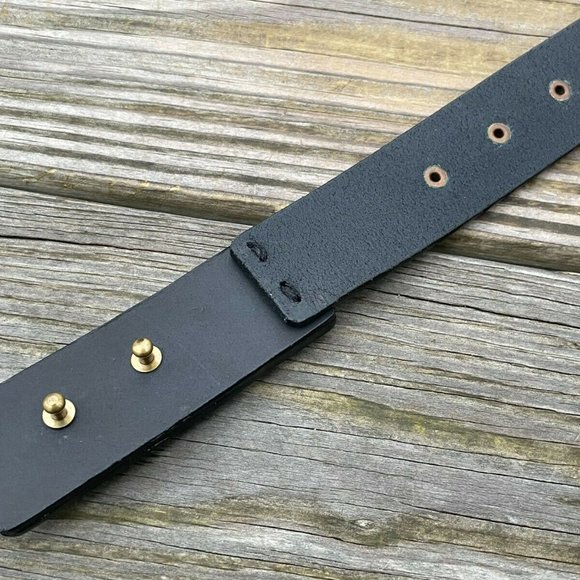 LODIS Belt Women Waistband Black Genuine Leather studded copper 1291ANNA size M - Picture 7 of 12